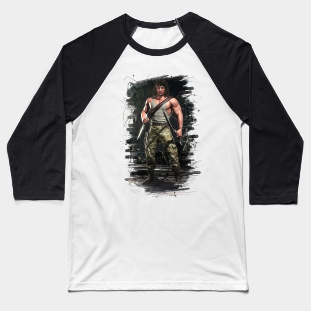 Mortal Kombat 11 Rambo Print - 57212112 Baseball T-Shirt by Semenov